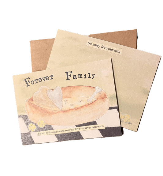 Pet sympathy card Forever Family for loss of a beloved animal by The Creative Farm Girl