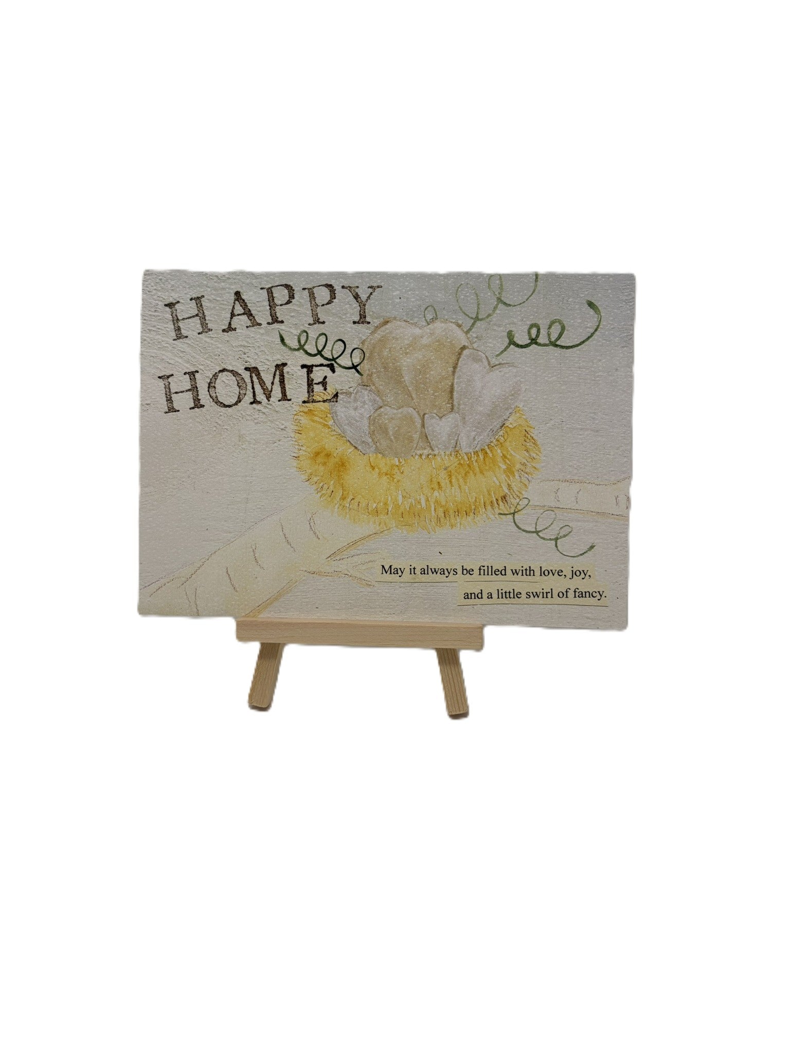 Happy Home housewarming card with wood easel by The Creative Farm Girl