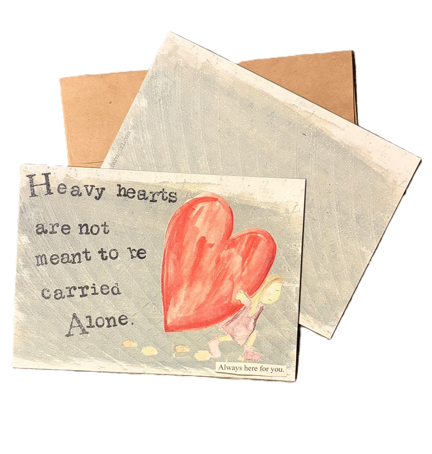 Empathy card Heavy Hearts for loss and hard seasons by The Creative Farm Girl