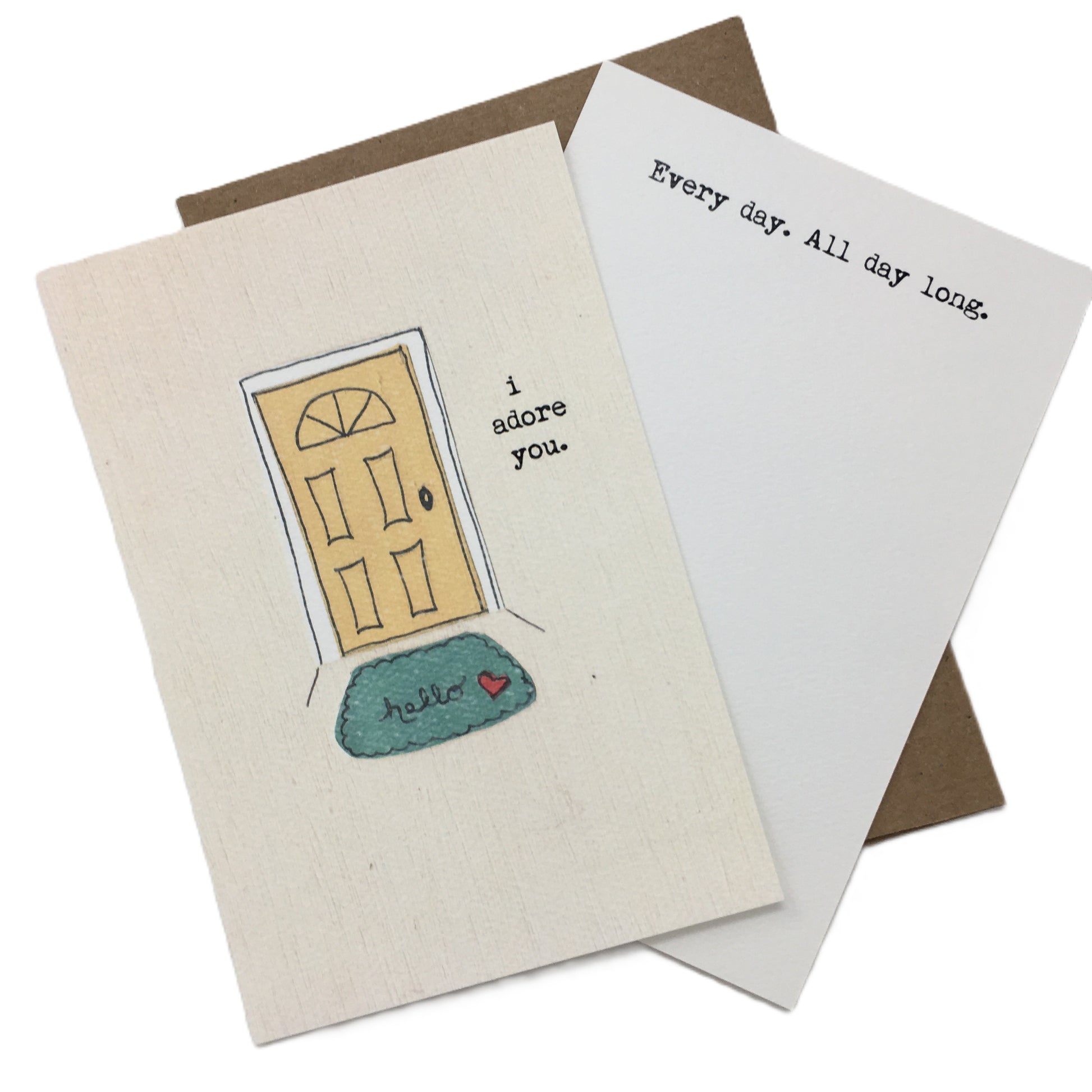 Hand-lettered friendship card The Yellow Door I Like You a Lot by The Creative Farm Girl