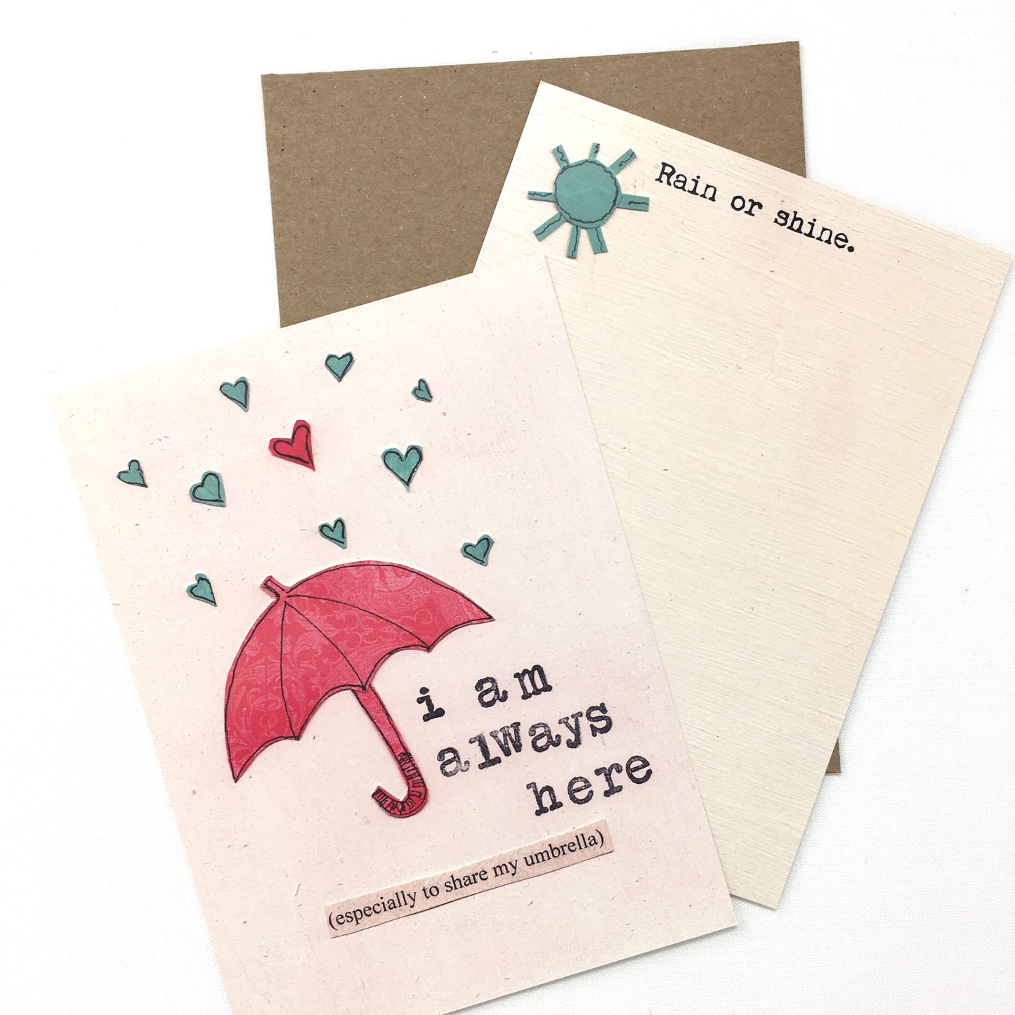 Hand-lettered card My Umbrella Fits You encouragement and love by The Creative Farm Girl